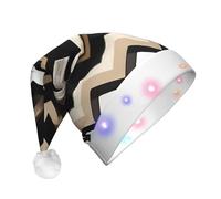 OAZCVBNN Chapeau de Noël unisexe pour adulte Motif zigzag Noir/blanc