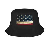 OAZCVBNN Chapeau de pêcheur avec imprimé drapeau américain pratique et élégant pour adulte, chapeau de pêcheur léger et respirant, noir