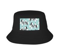 OAZCVBNN Chapeau de pêcheur mignon imprimé pingouins pratique et élégant chapeau de pêcheur adulte chapeau léger respirant chapeau seau chapeaux noir