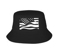 OAZCVBNN Chapeau de pêcheur noir et blanc imprimé drapeau américain pratique et élégant chapeau de pêcheur adulte chapeau léger respirant