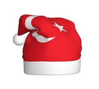 OAZCVBNN Chapeau de Père Noël imprimé drapeau de la Turquie pour adultes Chapeau de Noël Couvre-chef pour fêtes du Nouvel An