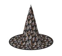OAZCVBNN Chapeau de sorcière unisexe avec imprimé bouledogue anglais pour carnaval, cosplay, casquette pliable et fête à thème