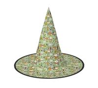 OAZCVBNN Chapeau de sorcière unisexe imprimé cochon d'Inde Halloween pour carnaval cosplay chapeau pliable et fêtes à thème