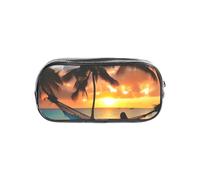 OAZCVBNN Coconut Beach Sunset Hamac imprimé garçons filles pour papeterie transparente organisateur trousse à crayons fournitures
