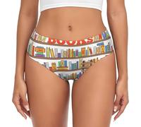 OAZCVBNN Collection d'étagères amusantes et imprimées échelle pour femme, culotte souple, extensible, port quotidien, sensation de douceur confortable, Noir , L