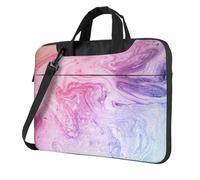OAZCVBNN Coloré Marbre Pastel Rose Bleu Violet Imprimé Polyvalent Sac pour Ordinateur Portable Sac Élégant pour Ordinateurs Portables Avec Messenger Épaule Mallette Options, Noir , 13 inch