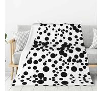 OAZCVBNN Couverture polyvalente à gros pois noirs et blancs pour toute l'année, super douce au toucher