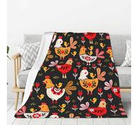 OAZCVBNN Couverture polyvalente avec imprimé coq et poules mignonnes toute l'année, super douce au toucher