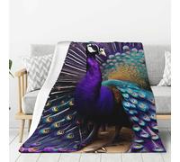 OAZCVBNN Couverture polyvalente avec imprimé paon violet pour toute l'année, pour canapé, literie, cadeau super doux au toucher