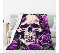 OAZCVBNN Couverture polyvalente avec imprimé tête de mort rose violette pour toute l'année