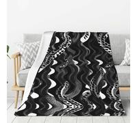 OAZCVBNN Couverture polyvalente avec motif peau de serpent noir et blanc pour toute l'année, super douce au toucher