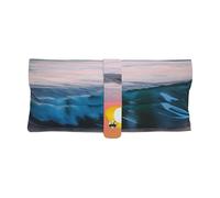 OAZCVBNN Étui à lunettes de soleil souple et tendance pour femme Motif coucher de soleil et lever de soleil avec vagues de mer