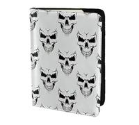 OAZCVBNN Étui portefeuille pour passeport et documents sur le thème d'Halloween monochrome pour hommes et femmes pour les voyages d'affaires et de loisirs
