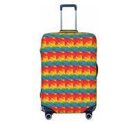 OAZCVBNN Fantastique housse de valise de voyage unique avec motif élastique anti-rayures imprimé plumes de perroquet, Noir , L