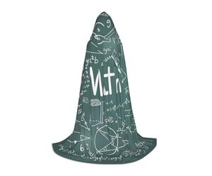 OAZCVBNN Formulas Shapes Theory Math Leçon Word Print Wizard Robe Halloween et carnaval Fêtes Cape à capuche pour hommes, femmes, adolescents et enfants, Noir , L