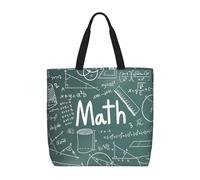 OAZCVBNN Formulas Shapes Theory Math Lesson Word Print Sac fourre-tout élégant réutilisable respectueux de l'environnement Sac de voyage léger Travail décontracté usage quotidien