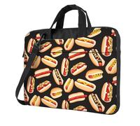 OAZCVBNN Fun Food Hot Dogs Sac pour ordinateur portable polyvalent avec bandoulière, Noir , 15.6 inch