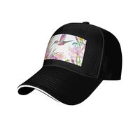 OAZCVBNN Garden with Birds and Flowers Print Attrayant Everyone Baseball Cap Adjustable Size Mechanism Sandwich Hats Fishing, Noir , Taille unique
