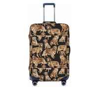 OAZCVBNN Golden Retrievers Housse de valise de voyage unique avec motif élastique anti-rayures, Noir , M