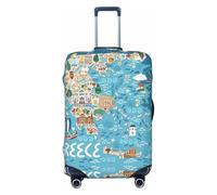 OAZCVBNN Housse de protection élastique universelle pour bagage Motif carte de la Grèce, Noir , S, Bagage à main