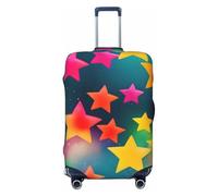 OAZCVBNN Housse de protection élastique universelle pour valise, motif étoiles arc-en-ciel, coloré, accessoire de voyage, Noir , L, Bagage à main