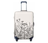 OAZCVBNN Housse de protection élastique universelle pour valise, motif floral, herbes, botanique, gravure, accessoire de voyage, Noir , L, Bagage à main