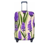 OAZCVBNN Housse de protection élastique universelle pour valise, motif lavande, motif timbre lavande, accessoire de voyage, Noir , M, Bagage à main