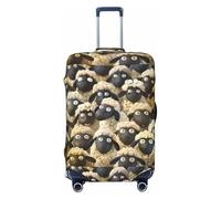OAZCVBNN Housse de protection élastique universelle pour valise, motif moutons, motif mignon dessin animé, accessoire de voyage, Noir , S, Bagage à main