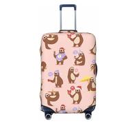 OAZCVBNN Housse de protection élastique universelle pour valise, motif paresseux mignon, lavable, accessoire de voyage, Noir , M, Bagage à main
