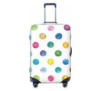 OAZCVBNN Housse de valise de voyage unique avec motif à pois bleus et design élastique anti-rayures, Noir , L