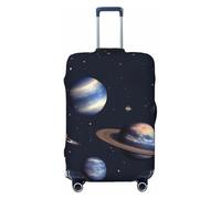OAZCVBNN Housse de valise de voyage unique avec motif de planète étoiles et Voie lactée avec élastique anti-rayures, Noir , M