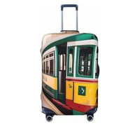 OAZCVBNN Housse de valise de voyage unique avec motif de tramway de Lisbonne, avec élastique et anti-rayures, Noir , M
