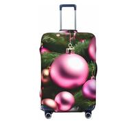 OAZCVBNN Housse de valise de voyage unique avec motif élastique anti-rayures Motif boule de Noël Rose, Noir , XL