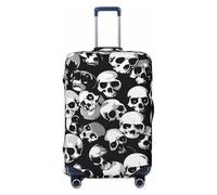 OAZCVBNN Housse de valise de voyage unique avec motif tête de mort et élastique anti-rayures Noir, Noir , S