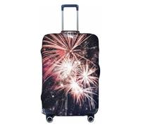 OAZCVBNN Housse de valise unique avec motif de feu d'artifice et élastique anti-rayures, Noir , XL