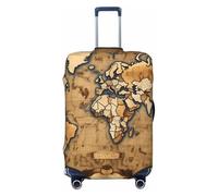 OAZCVBNN Housse de valise unique avec motif de vieille carte du monde avec élastique anti-rayures, Noir , M