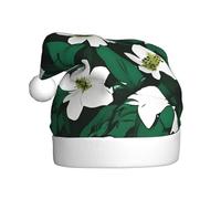 OAZCVBNN Hunter Chapeau de Noël vert à motif floral avec imprimé de pétales de Noël pour adulte Décoration saisonnière