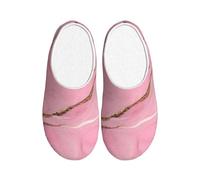 OAZCVBNN Impression de texture de marbre rose polyvalente anti-boulochage pantoufles lavables pour femmes hommes chaussures confortables et élégantes