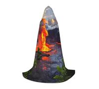 OAZCVBNN Kilauea - Robe de magicien imprimé volcans pour Halloween et carnaval - Cape à capuche pour hommes, femmes, adolescents et enfants