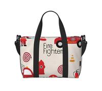 OAZCVBNN Little Boys And Girls In Firefighters Print Sac de voyage polyvalent unisexe léger Weekend Camping Outdoor Adventur