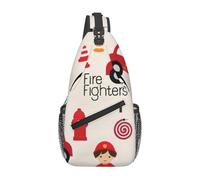 OAZCVBNN Little Boys and Girls in FireFightersPrint Sac à dos à bandoulière en diagonale Motif pompiers