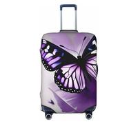 OAZCVBNN Magnifique housse de valise de voyage unique avec motif papillon violet avec élastique anti-rayures, Noir , XL
