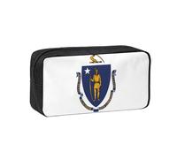 OAZCVBNN Massachusetts State Flag Print Large Capacity Spacieux Pen Case Stationery Organizer Pouch Office Travel Dorm