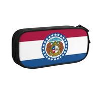 OAZCVBNN Missouri State Trousse à crayons avec imprimé drapeau de l'État du Missouri pour ranger des gommes de maquillage Stylos étudiants école bureau multi-scènes, Noir , Taille unique, Ensemble