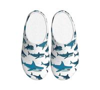 OAZCVBNN Motif requin avec différents gestes imprimés, utilisation polyvalente, anti-boulochage, chaussons lavables pour homme et femme, chaussures confortables et élégantes