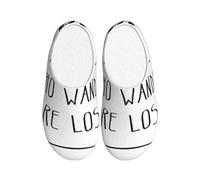 OAZCVBNN Not All Who Wander Are Lost Imprimé Polyvalent, Anti-boulochage, Pantoufles lavables pour homme et femme Chaussures confortables et élégantes