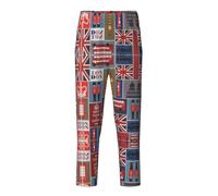 OAZCVBNN Pantalon respirant imprimé symboles de l'Angleterre pour femmes et hommes, Noir , XS(5-6)
