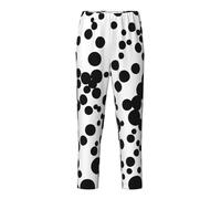 OAZCVBNN Pantalon respirant noir et blanc à gros pois pour femmes et hommes, Noir , XS(5-6)