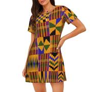 OAZCVBNN Pyjama extensible doux pour la peau avec motif ethnique africain, Noir , S