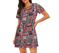 OAZCVBNN Pyjama extensible doux pour la peau avec symboles de l'Angleterre, Noir , XXL